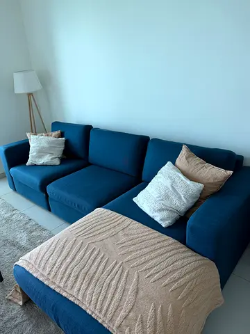 Blue 3-seater modular sofa in good condition