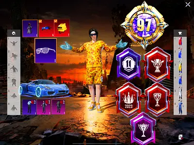 PUBG ACCOUNT  |.  BAPE X ALL BASKETBALL X RE2 X RARE MYTHICS X NEAR 98 RARE COLLECTION