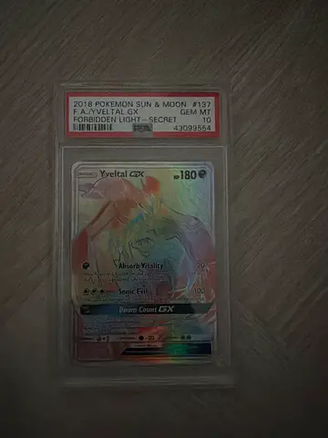 PSA 10 - Yveltal GX secret rare (forbidden light)