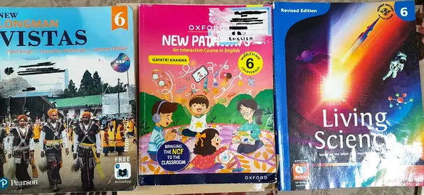 Grade 6 English, Science  Social Science Textbooks — New Pathways, Living Science Longman Vistas