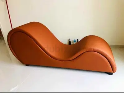 Ergonomic Curved Leather Lounge Sofa / Chaise