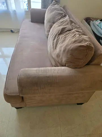 Beige 3-seater fabric sofa in good condition