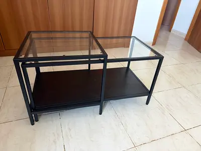 Glass coffee table