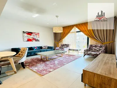 Sharjah, Al Mamzar, Maryam Island. One bedroom and living room, spacious, first occupancy, hotel-style furnishings. Price: 6000 AED including internet