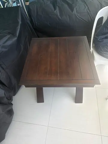 Solid Wood Square Coffee Table - Dark Brown, Good Condition