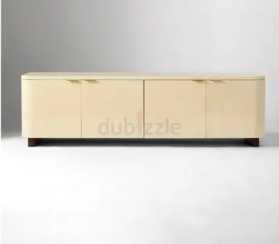 Low Cream TV Entertainment Unit with Storage Cabinets