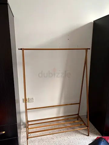 Bamboo Clothes Rack with Shoe Shelf