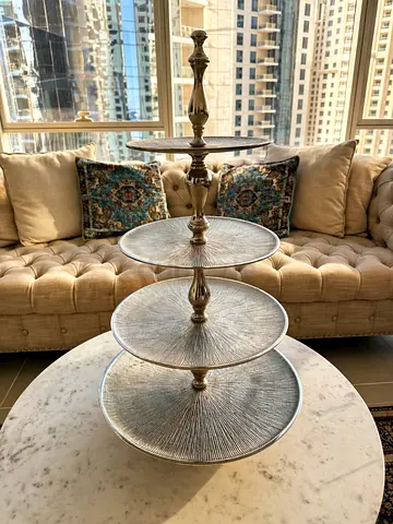 Vintage-style 4-tier metal serving stand / cake  dessert display