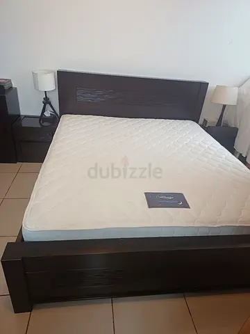 New medical mattress,  Bed set 4 pieces solid wood oak