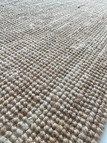 Natural jute woven rug - neutral textured runner