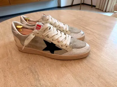 Golden Goose Low Top Sneakers with Blue Star