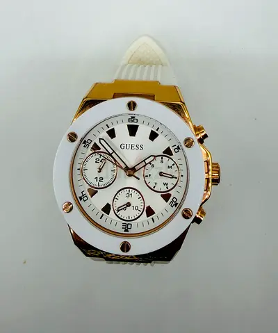 Guess White Rose Gold Tone Multi-function Watch GW0030L3