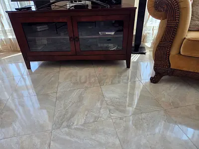 Solid Wood TV Stand / Media Console with Glass Doors