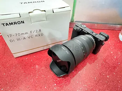 Sony A6400 4k mirrorless camera with Tamron 17-70mm f/2.8 and 50mm kit lens.