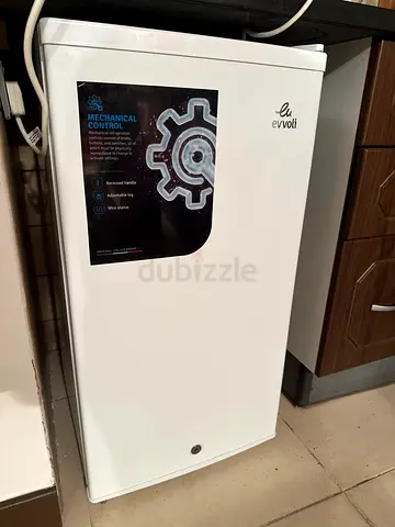 Used Evoma Mini Refrigerator — Compact White Fridge, Good Working Condition