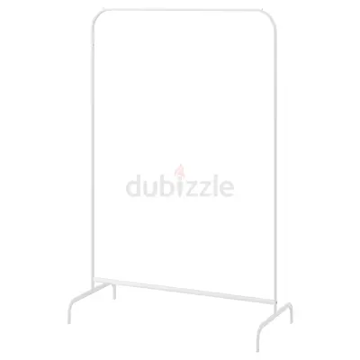 White Metal Clothing Standing Rack - with a Free Hanging Dryer Octopus (Blue)