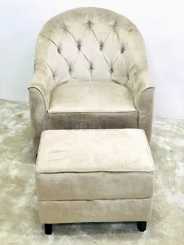 Armchair and matching ottoman