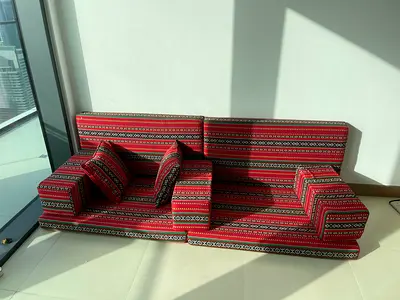 Traditional Low-Profile Majlis Sofa Set — 2-Piece, Good Condition
