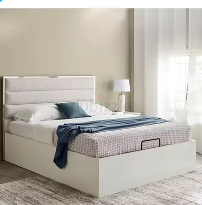 Homebox Veneto Hydraulic Storage Queen Bed (160x200cm) - White Melamine