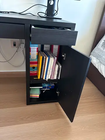 Black Wooden desk with drawer