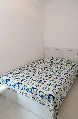 Twin white bed frame with mattress and bedding - Excellent condition