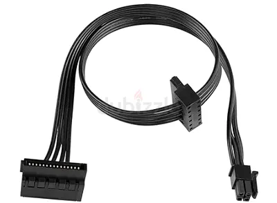 Motherboard ATX Mini 4 Pin to 2x Right-Angle 15 Pin SATA Power Splitter Cable for HDD, SSD