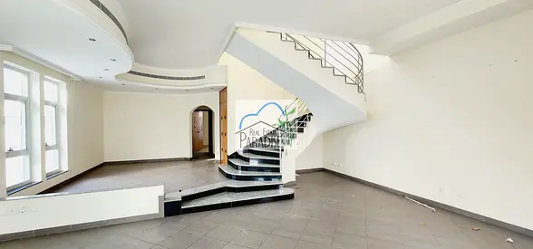 away from fly zone excellent modern / TV lounge /4 Bedroom All Master/maids room /6 bathrooms/private front yard space /2 parking For Rent in Mirdif/