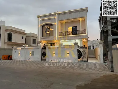 Luxury villa for sale in Al Helio 2. Elegant design featuring 5 spacious bedrooms and ultra-luxurious finishes in a strategic location in Ajman 🏡✨