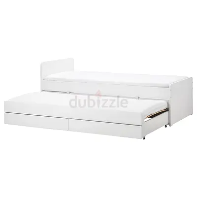 For kids White Trundle Daybed with Storage Drawers - Good Condition