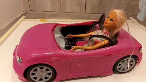 Original pink barbie car toy for kids