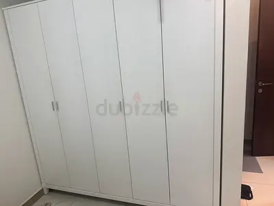 Large White 5-Door Wardrobe / Armoire - Good Condition
