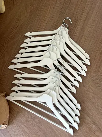 IKEA coat hangers - white and wood finish