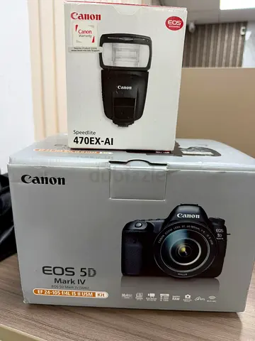 Canon EOS 5D Mark IV body with EF 24-105mm f/4L IS USM kit + Speedlite 470EX-AI (boxed)