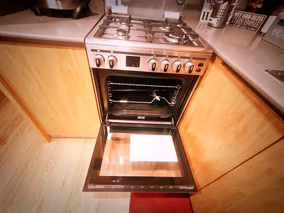 New gas stove with electric oven