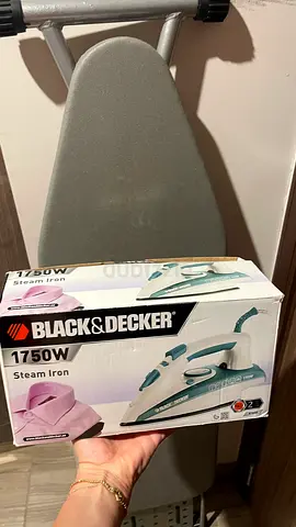 Black  Decker 1750W Steam Iron - and  Ironing Board