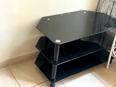 Stylish modern glass tv table for sale