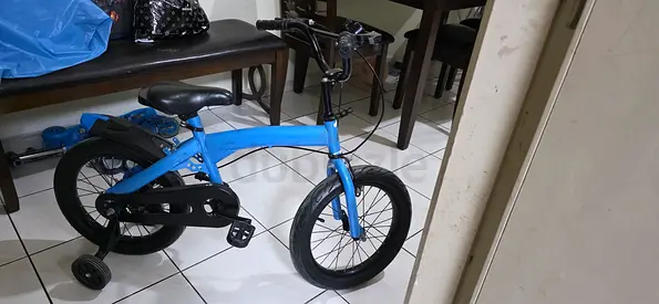 Lightweight Kids Bicycle with Training Wheels - 12 inch (Blue)