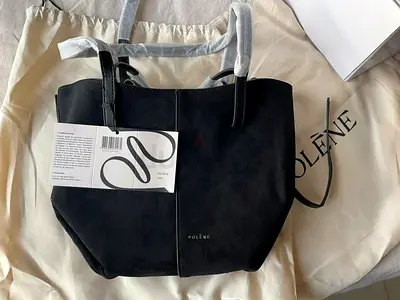 Polène Small Black Suede Tote Bag - New with Tags