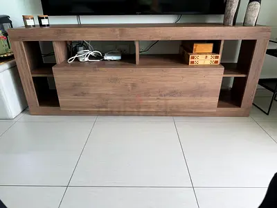 Wooden TV Stand / Entertainment Unit - Light Brown, Good Condition