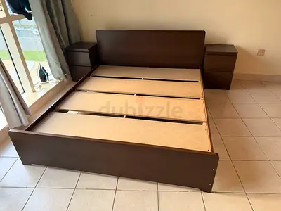 Bed frame 200x160 cms, Two side table, dressing stand, Mirror and Side stand