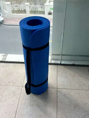 Blue Foam Yoga/Exercise Mat with Carry Strap - Good Condition