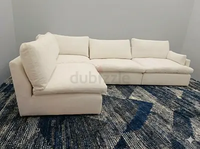 White color home center feather 🪶 filled modular sofa