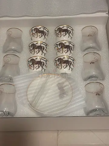 Arabic Tea  Coffee Set (12 pcs) – Elegant Horse Design – New