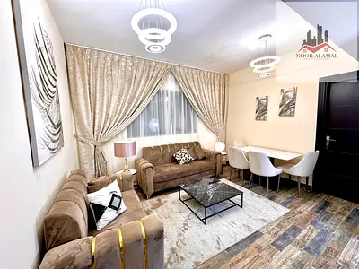 Deluxe one -bedroom apartment with a spacious living room, fully equipped kitchen, and bathrooms
