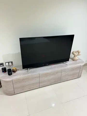 Custom made TV unit with self closing drawers