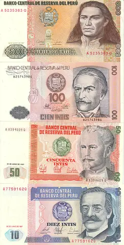 PERU BANKNOTE MINI SET 1987