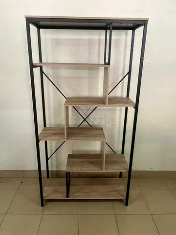 Evergreen Victor Large Bookshelf with Powder-Coated Steel Frame, Grey