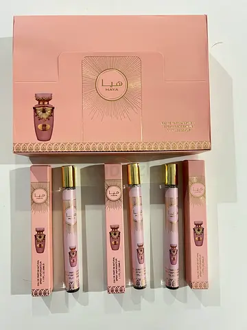 Set of 5 Pink Rollerball Perfumes — Unopened, Gift Box Included