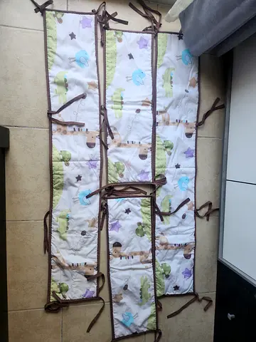 Set of Padded Crib Bumpers — Neutral Animal Print