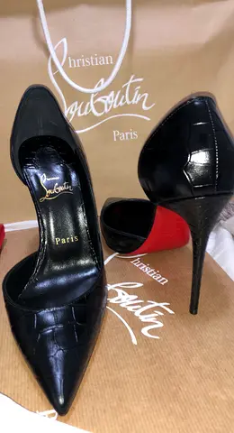 Christian louboutin Kate croco embossed pumps